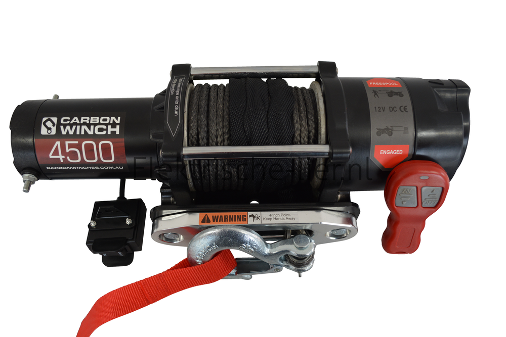 Carbon Winch 45 SR 12V 2040Kg Elektrische lier met liertouw en